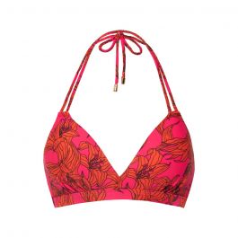 Beachlife Pink Lilies Triangel Bikini Oberteil Annadiva