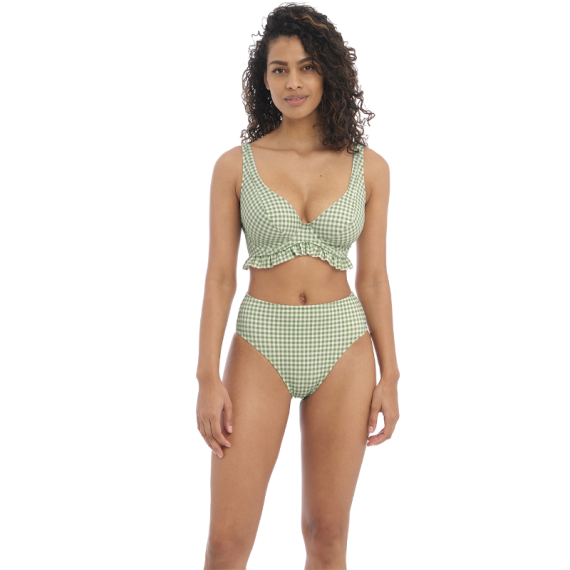 Freya Bademode Check In Hohe Bikini Hose Khaki Annadiva