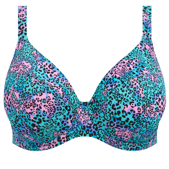 Elomi Swim Electric Savannah Plunge Bikini Oberteil Leopard Annadiva