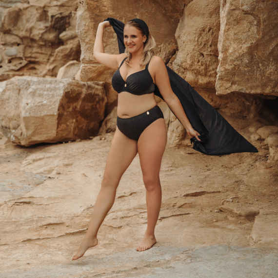 Annadiva Swim Midnight Sparkle Hohe Bikini Hose Navy Annadiva