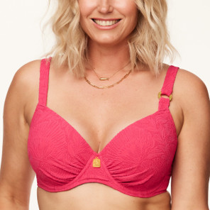 Annadiva Swim Pink Garden Vorgeformtes Balconette Bikini Oberteil Cerise