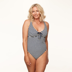 Annadiva Swim Navy Stripes Badeanzug Blue