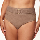 Annadiva Swim Sparkling Smocky High Waist Bikini Hose Taupe
