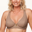 Annadiva Swim Sparkling Smocky Plunge Bikini Oberteil Taupe