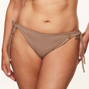 Annadiva Swim Sparkling Smocky Bikini Hose mit Seitlichen Bändern Taupe