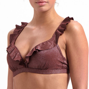 Beachlife Raisin Glitter Plunge Bikini Oberteil