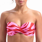 Beachlife Pink Zebra Bandeau Bikini Oberteil