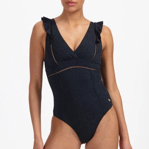 Beachlife Black Embroidery Badeanzug