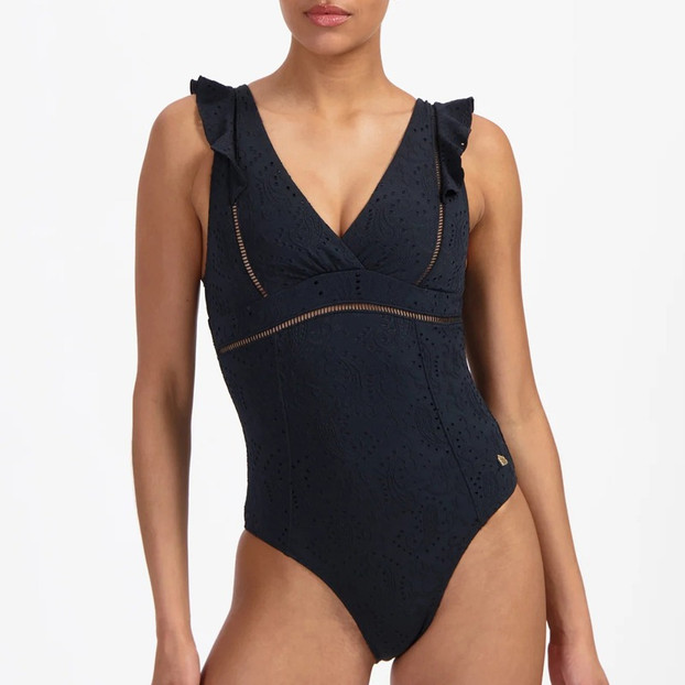 Beachlife Black Embroidery Badeanzug