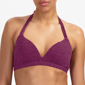 Beachlife Bright Plum Padded Triangle Bikini Oberteil Plum