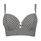 Annadiva Swim Checky Longline Bikini Oberteil Black & White