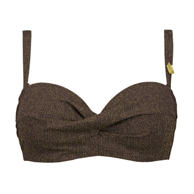 Annadiva Swim Choco Gold Bandeau Bikini Oberteil Brownie