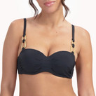 Beachlife Femme Noir Bandeau Bikini Oberteil