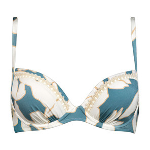 Watercult Floral Abstract Vorgeformtes Bikini Oberteil Puffy Sky