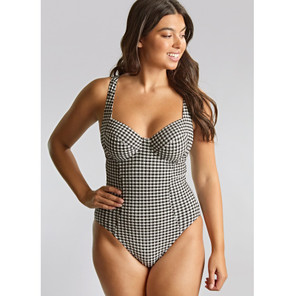 Panache Swim Gingham Badeanzug Black Gingham