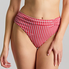 Panache Swim Gingham Hohe Bikini Hose Red Gingham