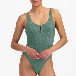 Beachlife Green Glitter Badeanzug