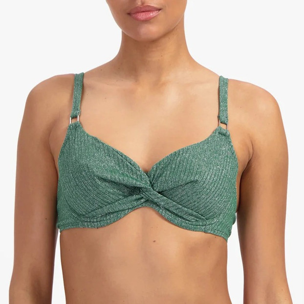 Beachlife Green Glitter Bikini Oberteil