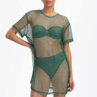 Beachlife Green Glitter Strandkleid