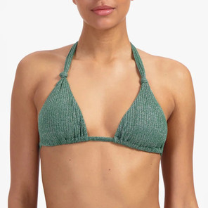 Beachlife Green Glitter Triangle Bikini Oberteil