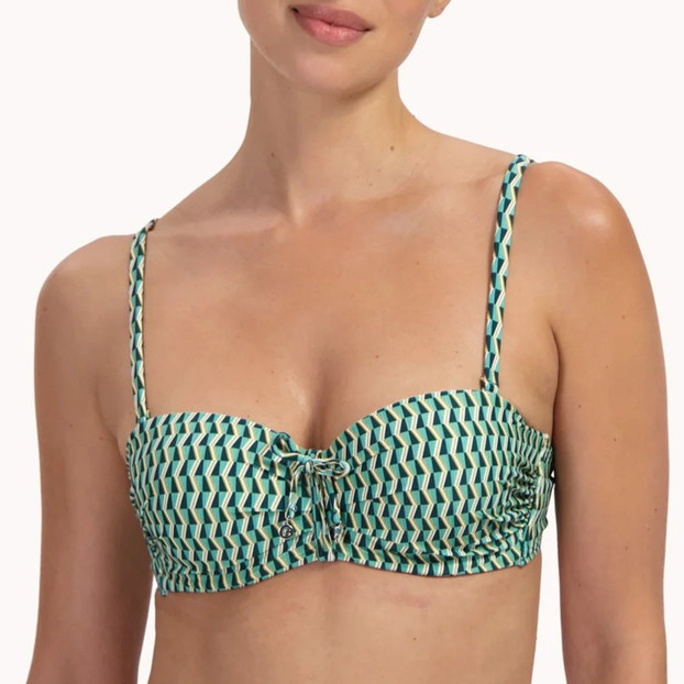 Cyell Groovy Graphic Bandeau Bikini Oberteil