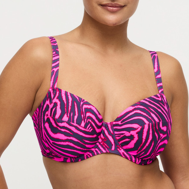 Primadonna Swim Malabo Bügel Bikini Oberteil Hot Pink Zebra