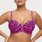 Primadonna Swim Malabo Vorgeformter Balconette Bikini Oberteil Hot Pink Zebra