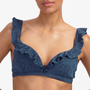 Beachlife Nightsky Embroidery Plunge Bikini Oberteil