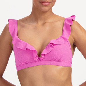 Beachlife Pink Shimmer Plunge Bikini Oberteil Pink Shimmer
