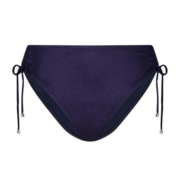 Cyell Bademode Satin Navy Verstellbare Hohe Bikini Hose