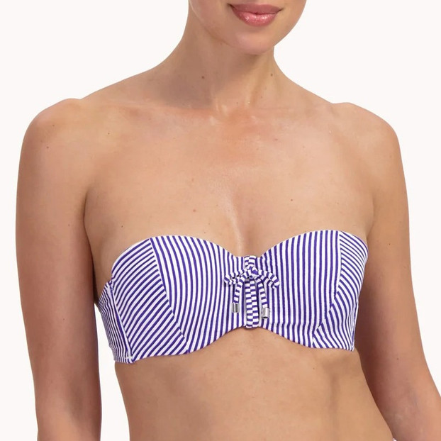 Cyell Seersucker Bandeau Bikini Oberteil