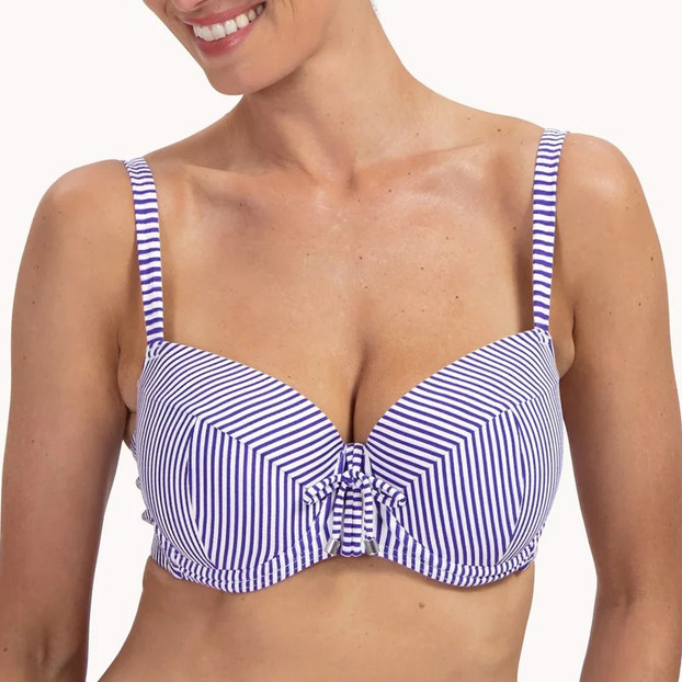 Cyell Seersucker Vorgeformter Bikini Oberteil
