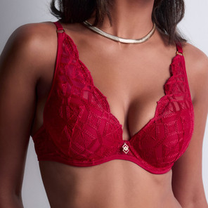 Aubade Sense Of Illusion Vorgeformter Plunge BH Red Berry