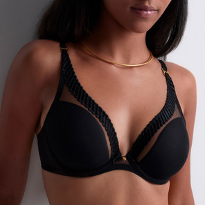 Aubade Sheer Emotion Plunge BH Black