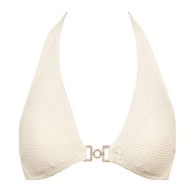 Aubade Bademode Shimmering Waters Triangle Bikini Oberteil Golden White