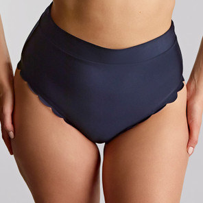 Panache Swim Signature Scallop Hohe Bikini Hose Ink Blue