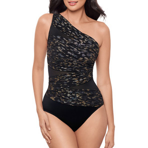 Miraclesuit Sparkle Plenty Jena One Shoulder Badeanzug Black