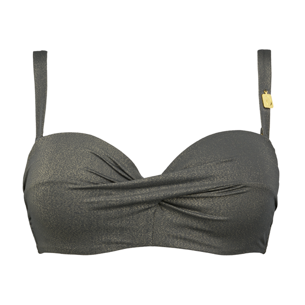 Annadiva Swim Sparkling Jungle Bandeau Bikini Oberteil Seagreen