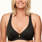 Annadiva Swim Sparkling Black Plunge Bikini Oberteil Black