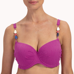 Cyell Texture Viola Vorgeformter Bikini Oberteil 