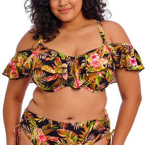 Elomi Bademode Tiger Valley Bikini Oberteil Schwarz