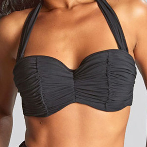 Panache Bademode Tulle Bandeau Bikini Oberteil Schwarz