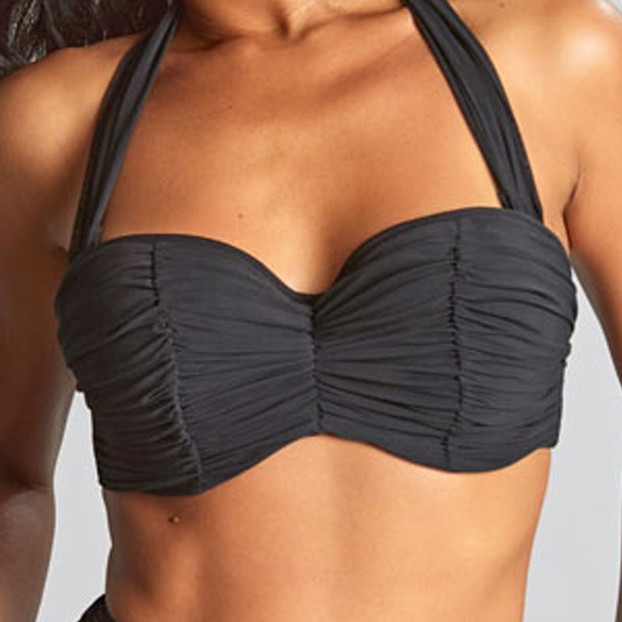 Panache Bademode Tulle Bandeau Bikini Oberteil Schwarz