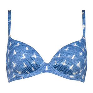 Watercult Urban Indigo Vorgeformtes Bikini Oberteil Denim White
