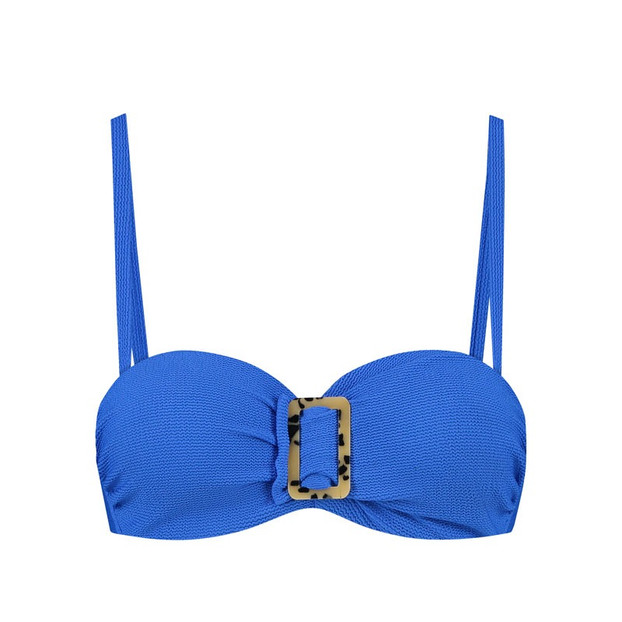 Cyell Badmode Wavy Blue Bandeau Bikini Oberteil