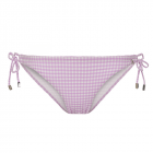 Lilac Check Bikini Hose mit seitlichen Bändern