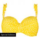 Yellow Dot Bandeau Bikini Oberteil