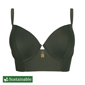 Plain Longline Bikini Oberteil