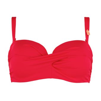 Cherry Pink Bandeau Bikini Oberteil