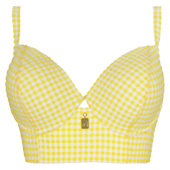 Checky Longline Bikini Oberteil